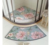 Set di Tappetini da Doccia per Doccia Interna Ed Esterna, Tappetino da Bagno Curvo, Tappetino da Bagno in Luffa Angolare, Antiscivolo Antimuffa, Tappetino da Bagno Ad Asciugatura Rap, D, 80x80cm