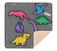 Set di tappetini da gioco grandi e robusti per bambini con dinosauri "Dinosaur Dino Stomp", per interni ed esterni, non tossici, imbottiti, 127 x 127 cm