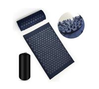 Set di tappetini da massaggio, cuscino da yoga per alleviare lo stress e il dolore alla schiena, tappetino per fitness e pilates (set blu navy)