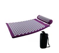 Set di tappetini da massaggio, cuscino da yoga per alleviare lo stress e il dolore alla schiena, tappetino per fitness e pilates (set viola con borsa)