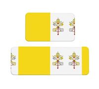 Set di tappetini imbottiti con bandiera del Vaticano (2 pezzi) - un buon aiuto per stare in piedi in cucina e antiscivolo in bagno