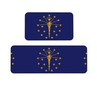 Set di tappetini imbottiti con bandiera dell'Indiana (2 pezzi) - un buon aiuto per stare in piedi in cucina e antiscivolo in bagno