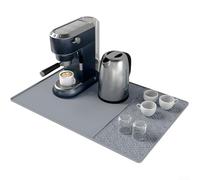 Set di tappetini in silicone per macchina da caffè in due parti con base resistente al calore e antiscivolo, tappetino scolapiatti rimovibile per accessori da caffè (grigio B)