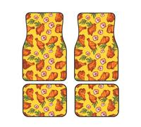 Set di tappetini per auto Hawaiian Sheet Pan Chicken Novelty da 4 pezzi - Tappetini per auto, accessori per auto anteriori e posteriori