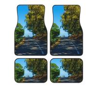 Set di tappetini per auto Veer Scenic Big Tree By The Sea, composto da quattro pezzi, include tappetini anteriori e posteriori in moquette, compatibile con tutti gli accessori del veicolo.
