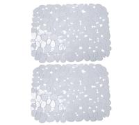 Set di tappetini per lavello in PVC flessibile, design a ciottoli per un drenaggio e una manutenzione efficienti, confezione da 2 (trasparente)