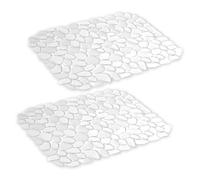 Set di tappetini per lavello in silicone con design a pietra cava per lavello ad asciugatura rapida, con ventilazione per cucina, set di cuscinetti salvaspazio