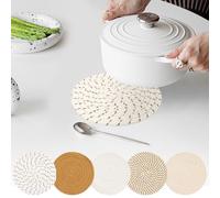 Set di tappetini per piatti caldi, 5 presine resistenti al calore per cucina, elementi essenziali per la casa, antimacchia, per pentole e padelle calde, decorazioni autunnali per la casa, 17,8 cm