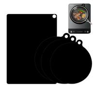 Set di Tappetini Piano Induzione (0,7 mm), 4 Pezzi Tappetino Induzione Piano Cottura in Silicone, Resistente al Calore Fino a 240 °C, Riduce i Graffi sulla Superficie