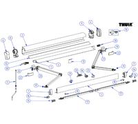 Set di tappi di chiusura thule per il binario anteriore della tenda a cassonetto omnistor 4900 e della tenda a cassonetto tristor - codice ricambio thule 1500602213