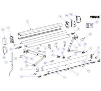 Set di tappi terminali thule per alloggiamento 2 pezzi a sinistra e a destra per la tenda da sole omnistor 4200 automotive - colore bianco numero di ricambio thule 1500603613
