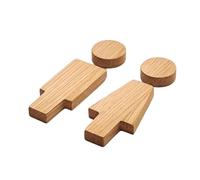 Set di targhette da bagno in legno da uomo e da donna, per servizi igienici pubblici in interni e porta di casa