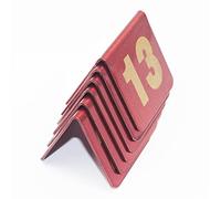 Set di targhette for tende con numeri da tavolo in acciaio inossidabile, set da 2 x 2 pollici in oro rosso(1-20)