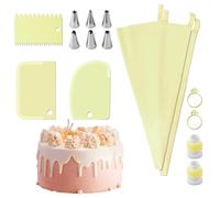 Set di tasche e bussole,set di tasche a | e bussole | Sacchetti riutilizzabili e sicuri, 15 pezzi | Kit di tubature per glassa resistente per la decorazione della