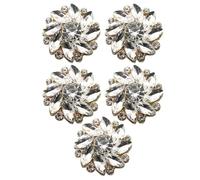 Set di tasti con strass - Premere la maglietta, bottoni in lega di cristallo di fiore clip | base in vetro metallico per matrimonio, artigli, pietre preziose, gioielli da cucire secondo gli accessori