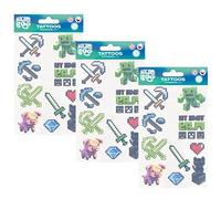Set di Tatuaggi per Bambini Calcio, Tatuaggi Lavabili per Bambini (Pixel)