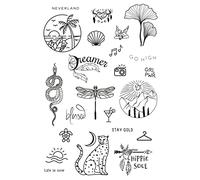 Set di Tatuaggi Temporanei della Tatsy, Per Uomo e Donna, Disegni Unici, Originali, Coprenti, Semplici, Hippie, Hipster, Festival, Festa, Minimalista, Idrorepellente, Serpente, Libellula