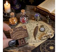 Set di tavola divinatoria in miniatura da strega con cristallo, include una di cristallo e una bottiglia di pozione, tra altre cose - questo set di tavola Ouija in stile retrò viene fornito con puntat