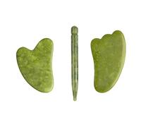 Set di tavole Gua Sha in giada verde, raschietto a guazzo for strumenti for massaggio raschiante for il sollevamento del viso dei punti di agopuntura SPA for il corpo (Color : 3pcs 06)
