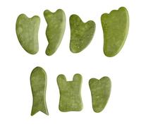 Set di tavole Gua Sha in giada verde, raschietto a guazzo for strumenti for massaggio raschiante for il sollevamento del viso dei punti di agopuntura SPA for il corpo (Color : 7pcs 01)