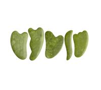 Set di tavole Gua Sha in giada verde, raschietto a guazzo for strumenti for massaggio raschiante for il sollevamento del viso dei punti di agopuntura SPA for il corpo (Color : 5pcs 03)