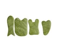 Set di tavole Gua Sha in giada verde, raschietto a guazzo for strumenti for massaggio raschiante for il sollevamento del viso dei punti di agopuntura SPA for il corpo (Color : 4pcs 01)