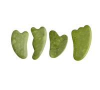 Set di tavole Gua Sha in giada verde, raschietto a guazzo for strumenti for massaggio raschiante for il sollevamento del viso dei punti di agopuntura SPA for il corpo (Color : 4pcs 02)