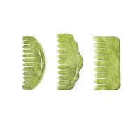 Set di tavole Gua Sha in giada verde, raschietto a guazzo for strumenti for massaggio raschiante for il sollevamento del viso dei punti di agopuntura SPA for il corpo (Color : 3pcs 02)