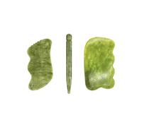 Set di tavole Gua Sha in giada verde, raschietto a guazzo for strumenti for massaggio raschiante for il sollevamento del viso dei punti di agopuntura SPA for il corpo (Color : 3pcs 01)