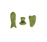 Set di tavole Gua Sha in giada verde, raschietto a guazzo for strumenti for massaggio raschiante for il sollevamento del viso dei punti di agopuntura SPA for il corpo (Color : 3pcs 04)