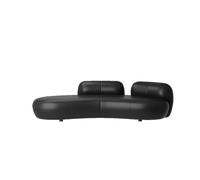 Set di tavolini curvi, moderno divano componibile con struttura in legno massello, design imbottito lounge, nessun montaggio necessario per il soggiorno