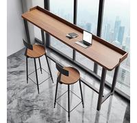 Set di tavolini da bar rettangolari stretti, moderno in legno, con poggiapiedi, per ufficio e cucina, design salvaspazio