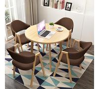 Set di tavolini da caffè per sala conferenze aziendali moderne Tavolo da negoziazione per reception con sedie da ufficio Ideale per soggiorno Cucina Marrone