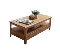 Set di tavolini pieghevoli per esterni con sedie, stile nordico, tavolino da tè rettangolare con cassetto a forma di tronco, per soggiorno o patio.