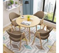 Set di tavolino e sedie per negoziazione, reception, set di mobili rotondi con tavolo e sedie, per negozio di tè, caffè, pasticceria, sala negoziale, sala ricevimenti e ristorante (marrone scuro)