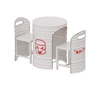 Set di tavolino rotondo e sedie per balcone, soggiorno, sala da pranzo, stile retrò, mobili da salotto per il tempo libero e la reception