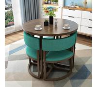 Set di tavolo da conferenza rotondo e sedie per 4 persone, con struttura in metallo, per piccoli spazi, cucina e appartamento, elegante tavolo negoziale con sedie imbottite da 80 cm