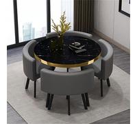 Set di tavolo da conferenza rotondo, moderno, 73 x 75 cm, con sedie, per cucina e ufficio, design semplice per spazi eleganti