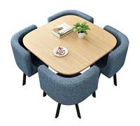 Set di tavolo da negoziazione per reception, 5 pezzi, tavolo quadrato per sala conferenze, scrivania e sedie, tavolino da caffè, cucina da pranzo, piccolo appartamento per il tempo libero