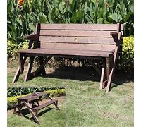 Set di tavolo da picnic convertibile, trasformabile, mobili da esterni intercambiabili con foro per ombrello, per giardino, cortile, portico, patio