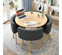 Set di tavolo da pranzo compatto per 4 persone, rotondo, salvaspazio, tavolo da pranzo e sedie per ufficio, reception, piccola sala riunioni, sala pausa caffè, balcone, 31.5in / 80 cm