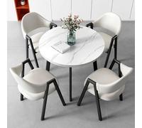Set di tavolo da pranzo e sedie da cucina, per 4 persone, rotondo, bianco, multiuso, per reception, negoziazione, caffè, appartamento in famiglia