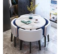Set di tavolo da pranzo e sedie, moderno tavolo da bar con sedie in ecopelle per piccoli spazi, ideale per caffetteria, cucina o sala da pranzo, set da 4 pezzi