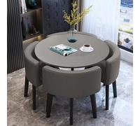 Set di tavolo da pranzo e sedie, moderno tavolo da bar con sedie in ecopelle per piccoli spazi, ideale per caffetteria, cucina o sala da pranzo, set da 4 pezzi