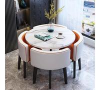 Set di tavolo da pranzo e sedie, moderno tavolo da bar con sedie in ecopelle per piccoli spazi, ideale per caffetteria, cucina o sala da pranzo, set da 4 pezzi