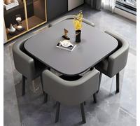 Set di tavolo da pranzo e sedie, moderno tavolo da bar con sedie in ecopelle per piccoli spazi, ideale per caffetteria, cucina o sala da pranzo, set da 4 pezzi