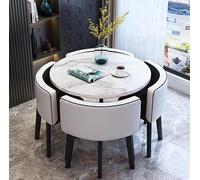 Set di tavolo da pranzo e sedie, moderno tavolo da bar con sedie in ecopelle per piccoli spazi, ideale per caffetteria, cucina o sala da pranzo, set da 4 pezzi