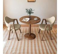 Set di tavolo da pranzo e sedie per 2 persone, design salvaspazio, mobili rotondi moderni con gambe in metallo per piccoli spazi
