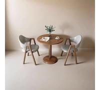 Set di tavolo da pranzo e sedie per 2 persone, design salvaspazio, mobili rotondi moderni con gambe in metallo per piccoli spazi