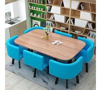 Set di tavolo da pranzo moderno Mid Century per 6 persone con tavolo da bar e sedie, ideale per sala da pranzo, cucina, ristorante e soggiorno (E 90 x 150 cm)